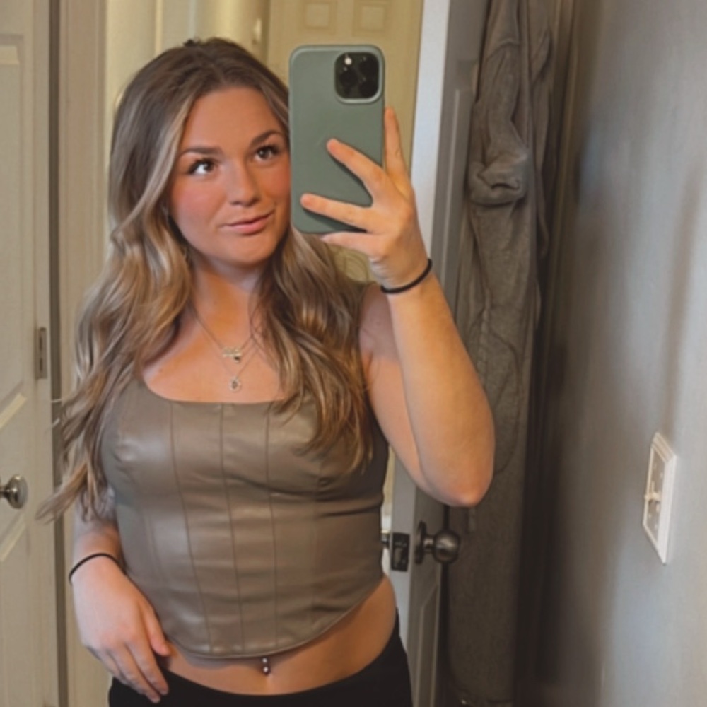 Abercrombie vegan leather corset top